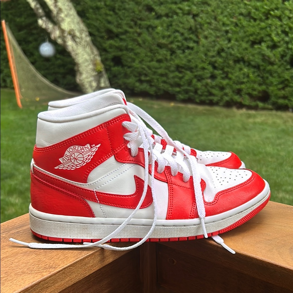 Nike Air Jordan Red and White High Tops